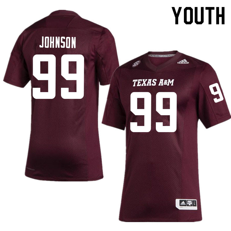 Youth #99 Jordan Johnson Texas A&M Aggies College Football Jerseys Sale-Maroon